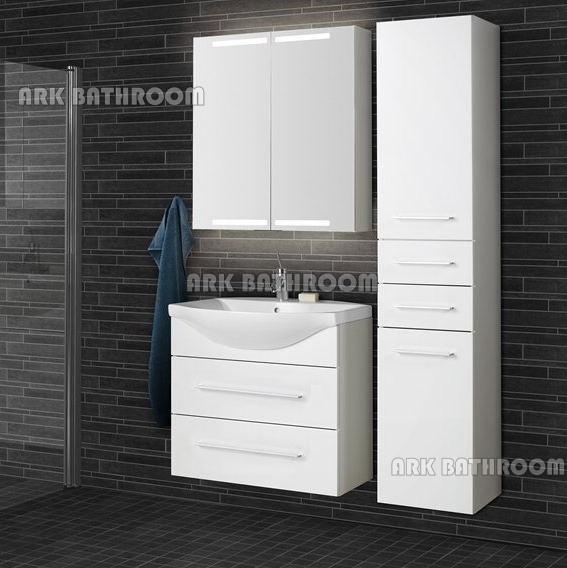 Armoire de salle de bain moderne lavabo meuble de salle de bain REU018-80W