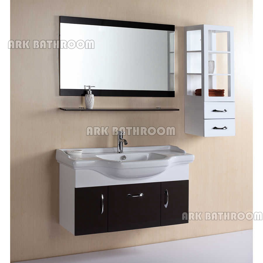 PVC de pared gabinetes de baño armarios de baño de tocador con lavabo RFA-100