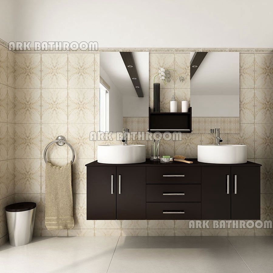 Doble lavabo de baño de madera sólida tocador del baño de madera RH1098-60E gabinete