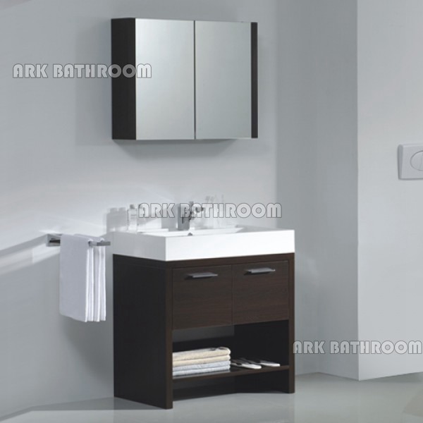 Melamine MFC bathroom cabinet MDF Bathroom vanity RMF002-80