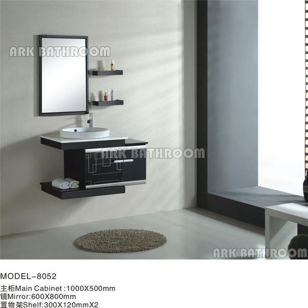 Mueble de baño barato de acero inoxidable, mueble de baño de China 8052 vanidad