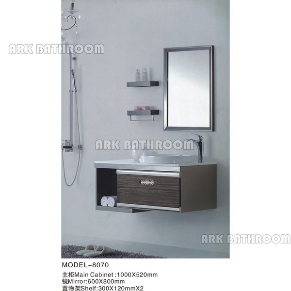 Mueble de baño barato de acero inoxidable, mueble de baño chino 8070