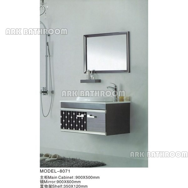 Mueble de baño barato de acero inoxidable, mueble de baño chino 8071