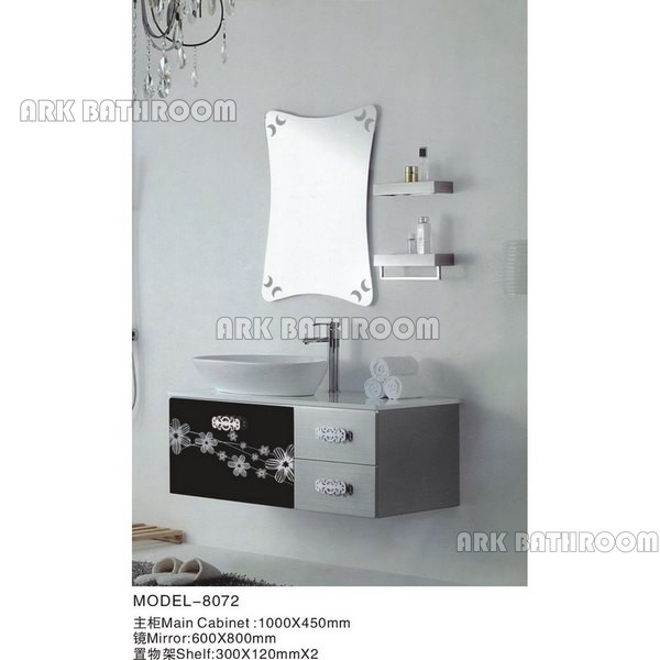 Stainless steel bathroom furniture 100cm bath cabinets 8072