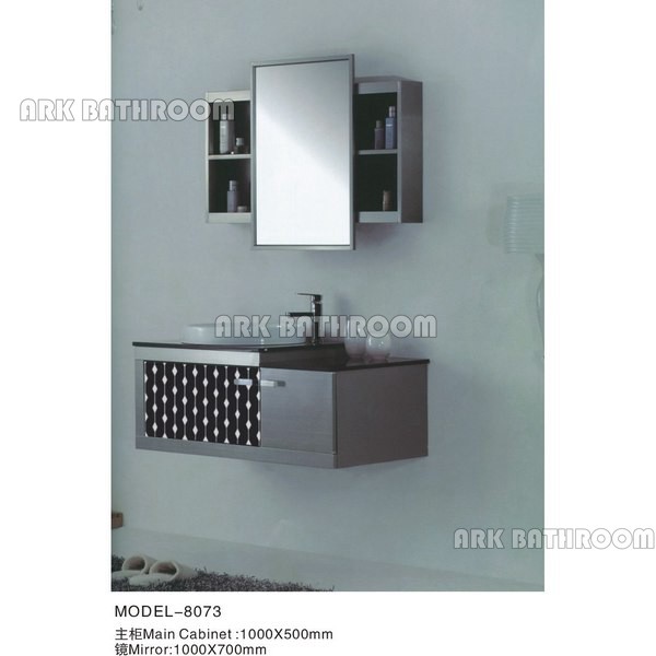 Stainless steel Cheap bathroom furniture 100cm Chinese bathroom cabinet 8073