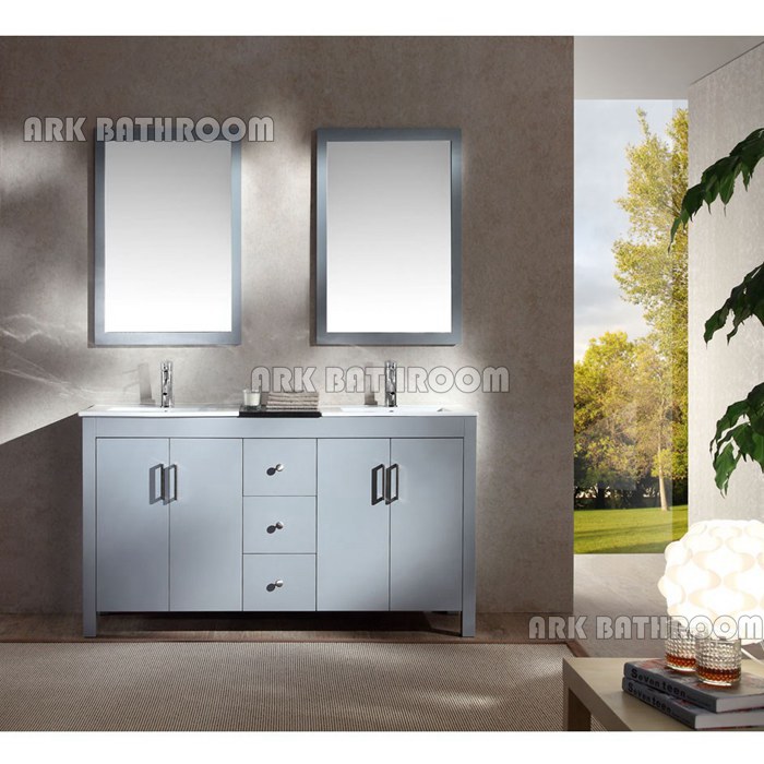 60” mobile lavabo per bagno Grey Standing vanità A2035