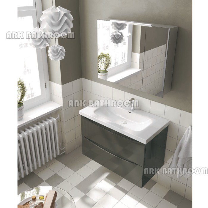 Mobile bagno bianco lavabo moderno bagno RU301-ANT