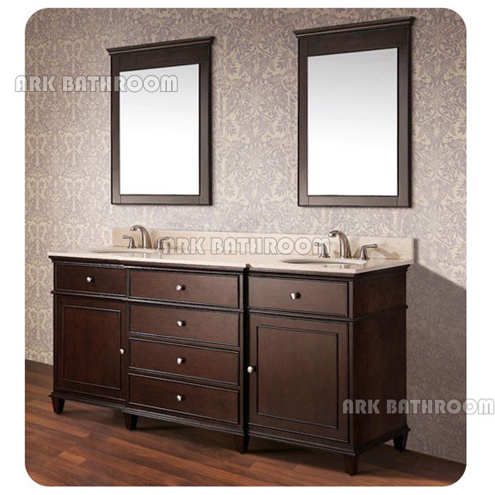 60” 72” Baño estadounidense Vanidad blanca Espresso muebles de baño RU319-60WA