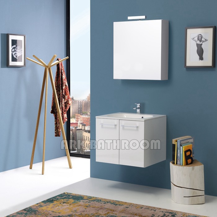 Mobili da bagno bianchi con mobile a specchio K5282